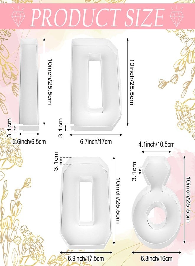 Furbeko 4 Pcs Fillable I DO Cardboard Letter for Charcuterie 10’’ Wedding Fillable Tray Sweets Chocolate Candy Cupcake Container Paper Box for Bridal Shower Engagement Party Decoration Supplies - Image 2